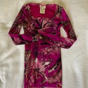 Fuzzi 2000s pink mesh animal print top 💘